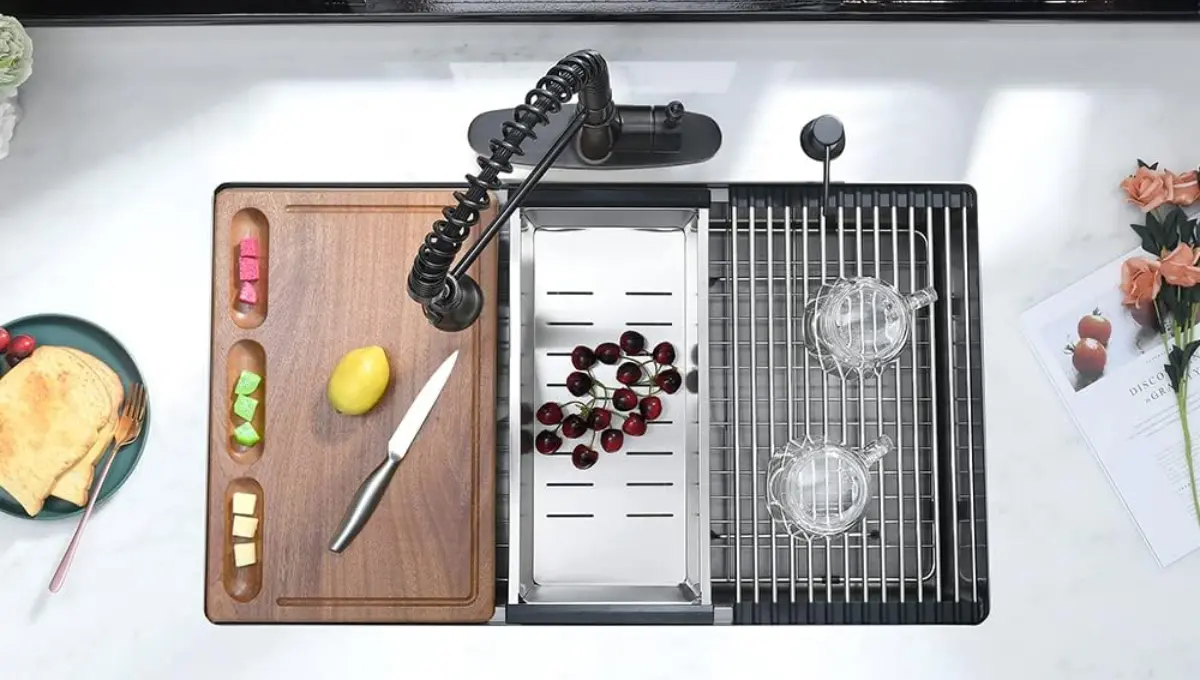 stainless steel colander for workstation kitchen sink
